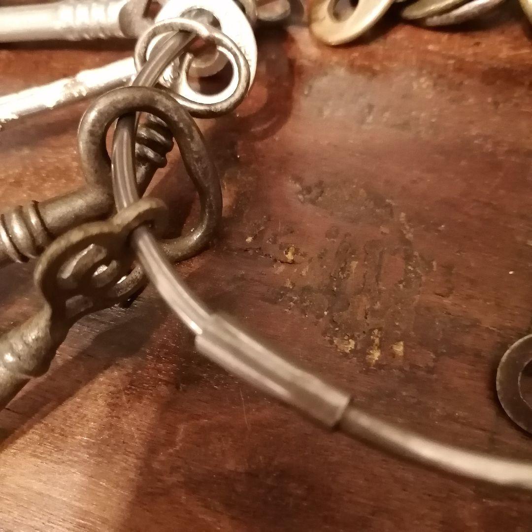 アメリカ製アンティーク キー30本&キーリング&キータグ☆ スケルトン バレル鍵