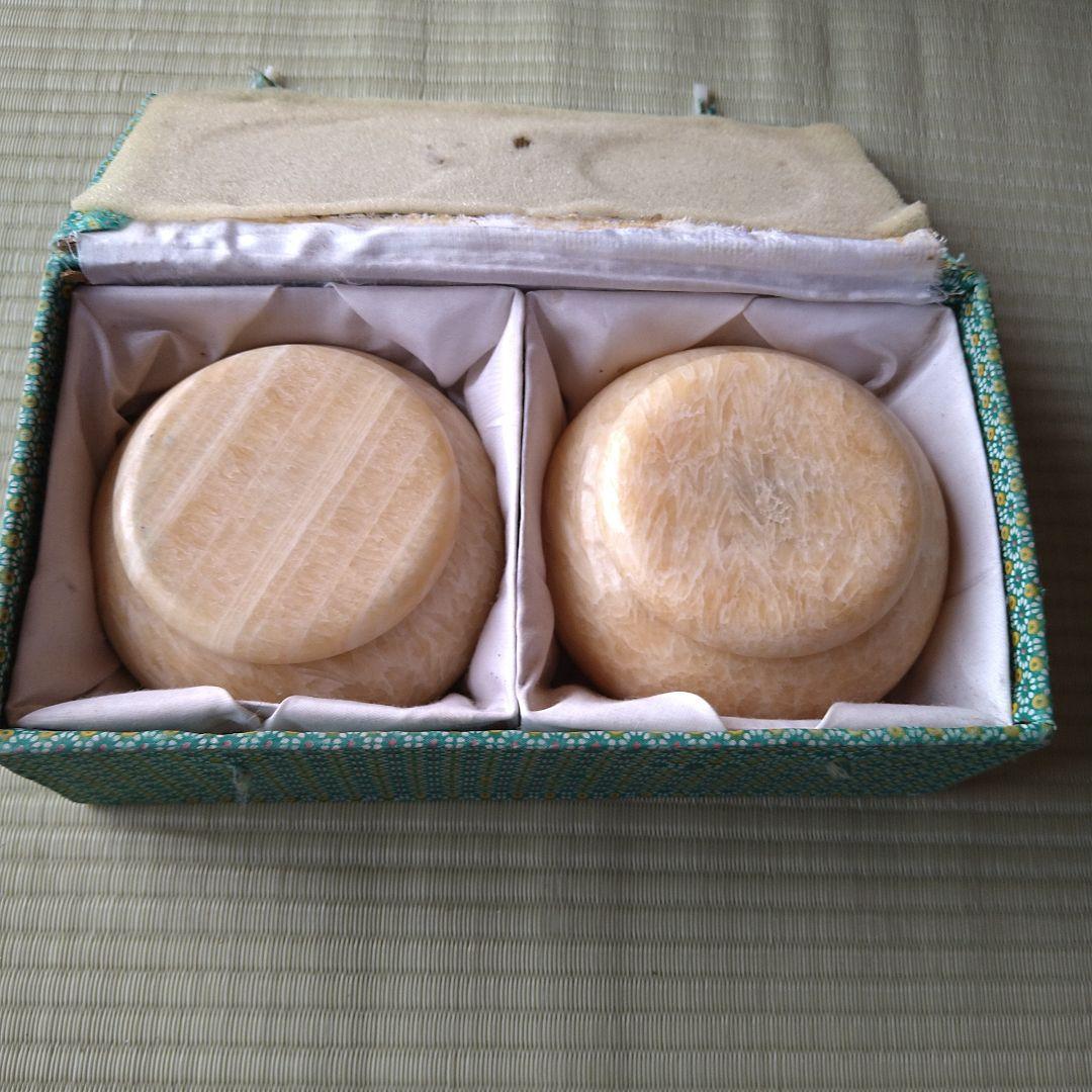 3*3様 瑪瑙(メノウ)碁石 大理石碁笥(ゴケ)