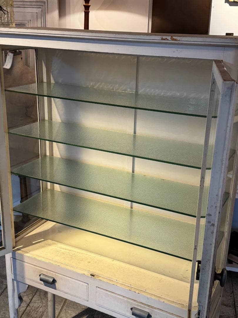 ケビント ドクターキャビネット ガラスショーケース アンティーク 医療棚 レトロ