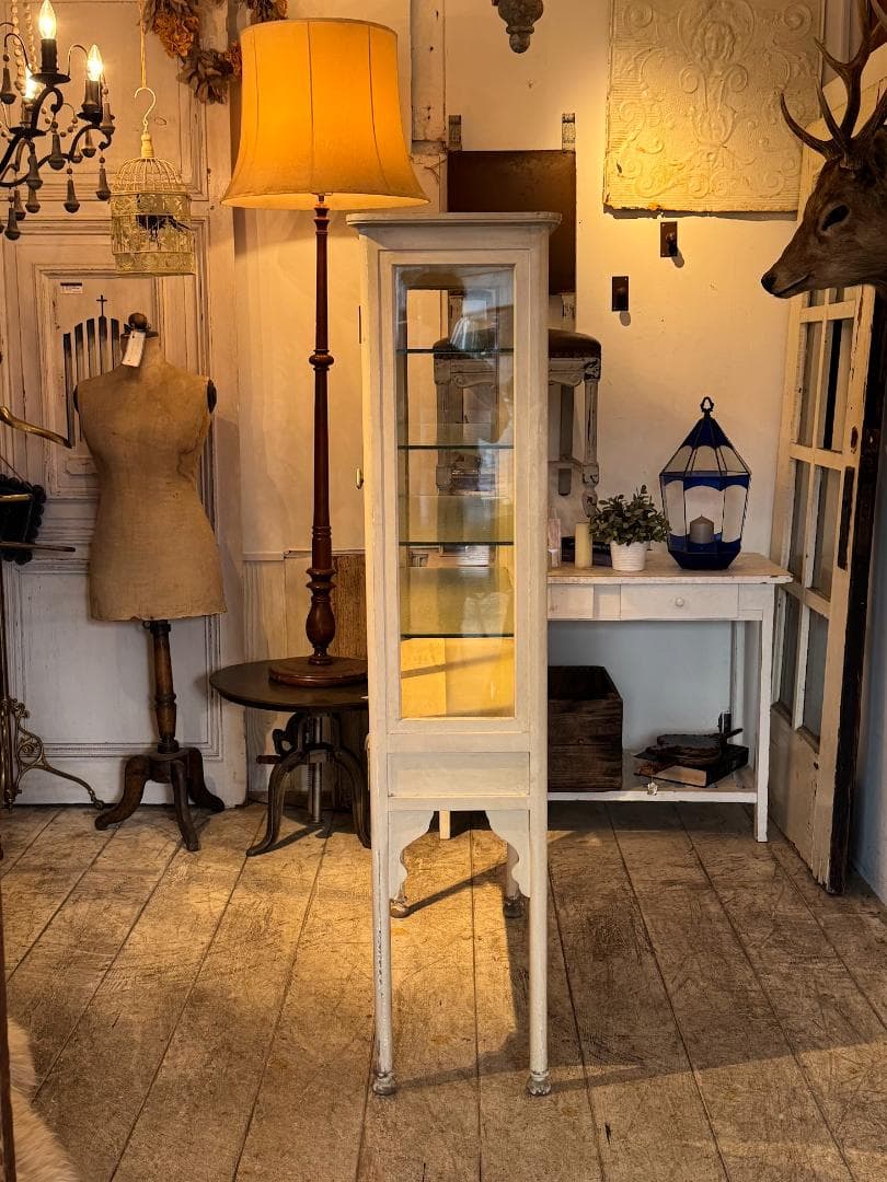 ケビント ドクターキャビネット ガラスショーケース アンティーク 医療棚 レトロ