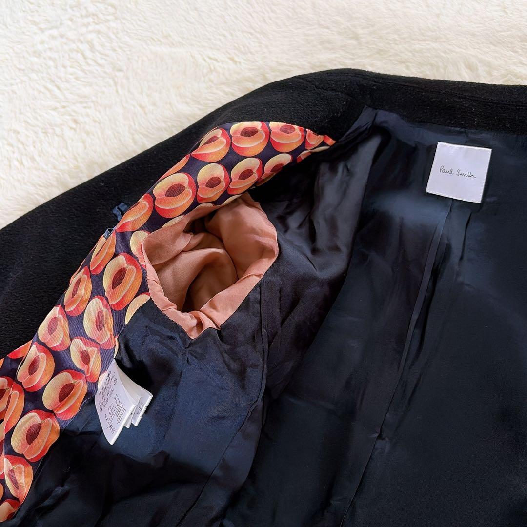 希少✨【ポールスミス】カシミヤ混ウールダブルチェスターロングコート ブラック38