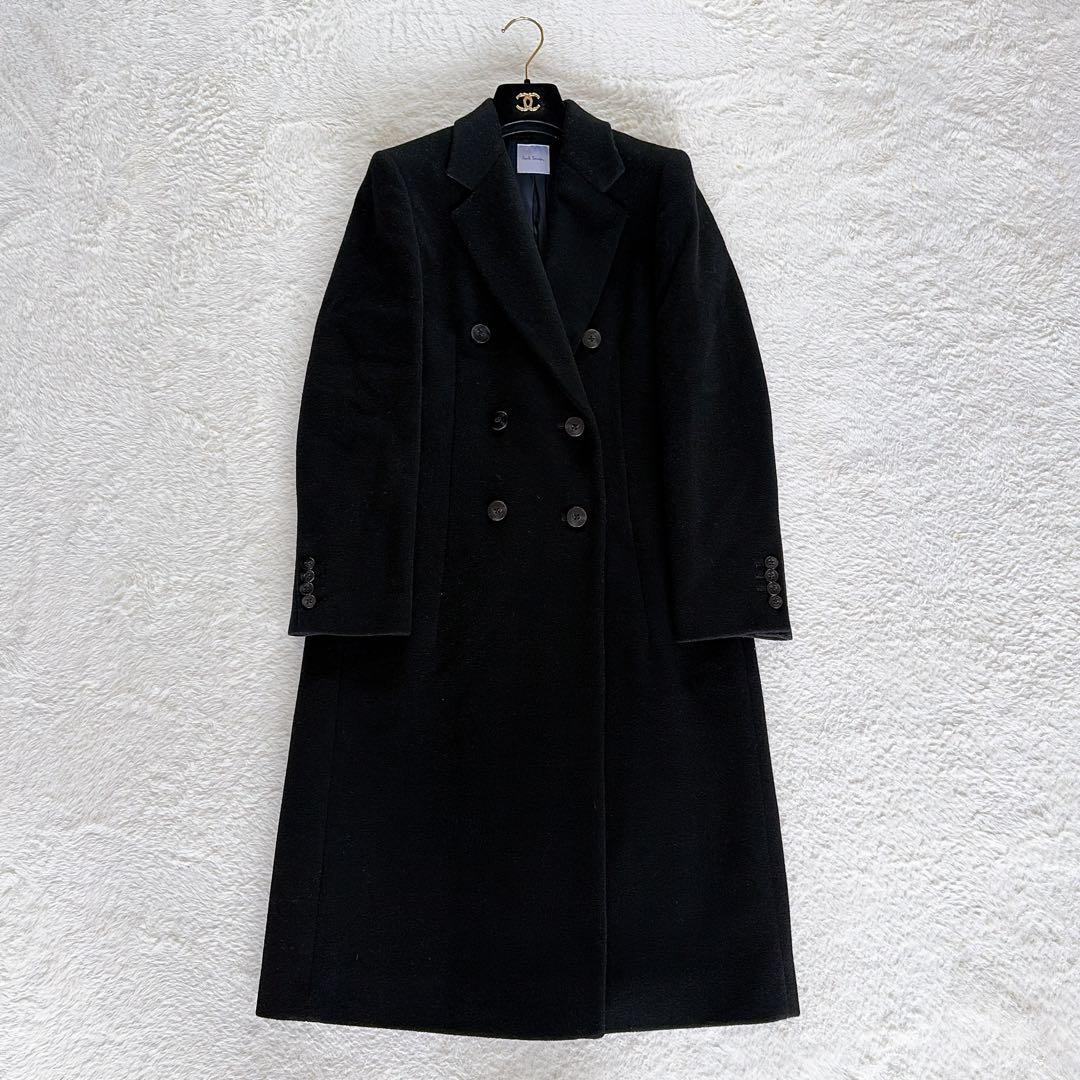 希少✨【ポールスミス】カシミヤ混ウールダブルチェスターロングコート ブラック38