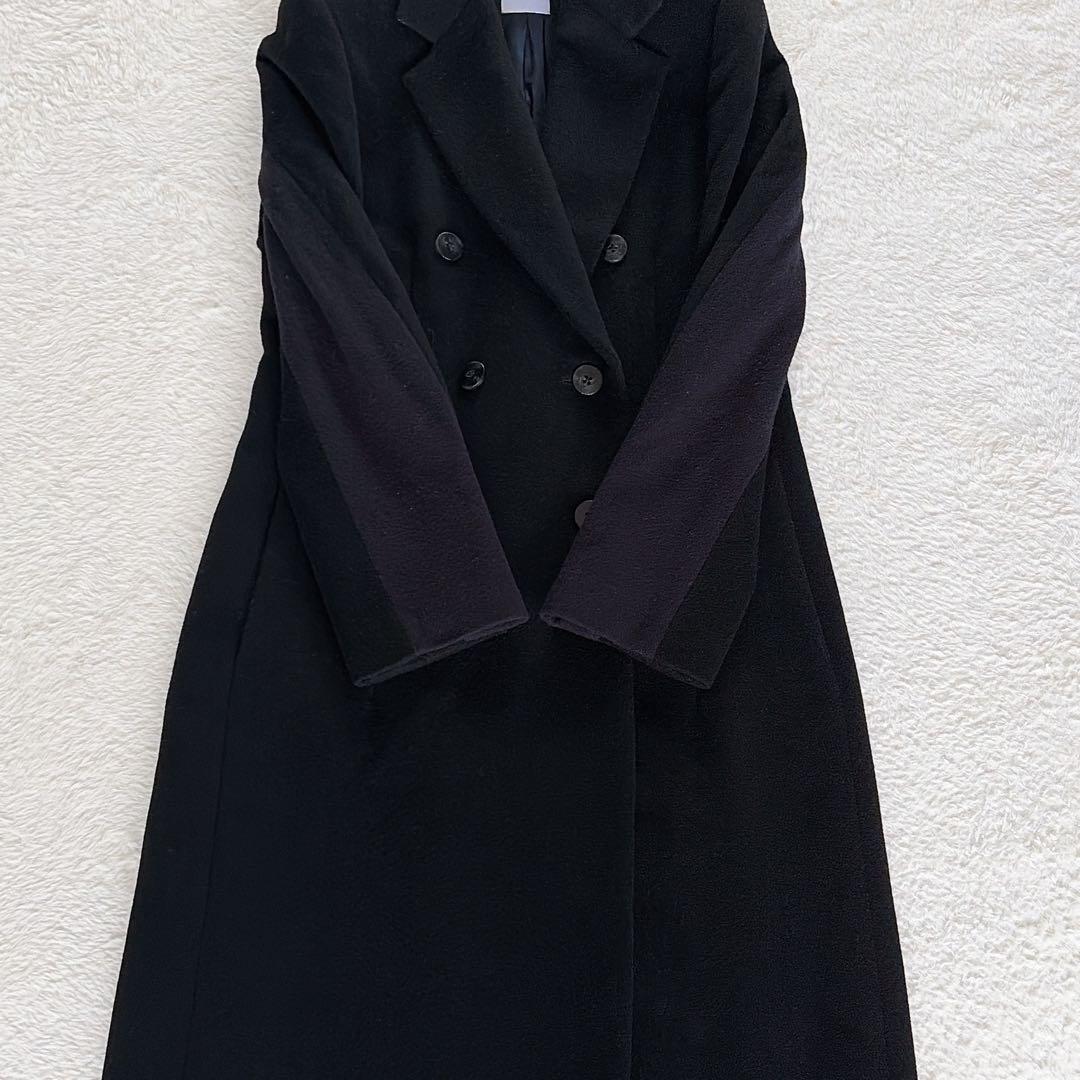 希少✨【ポールスミス】カシミヤ混ウールダブルチェスターロングコート ブラック38