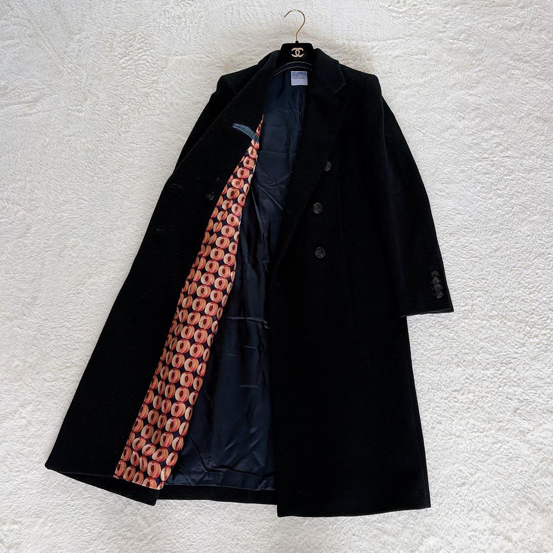 希少✨【ポールスミス】カシミヤ混ウールダブルチェスターロングコート ブラック38