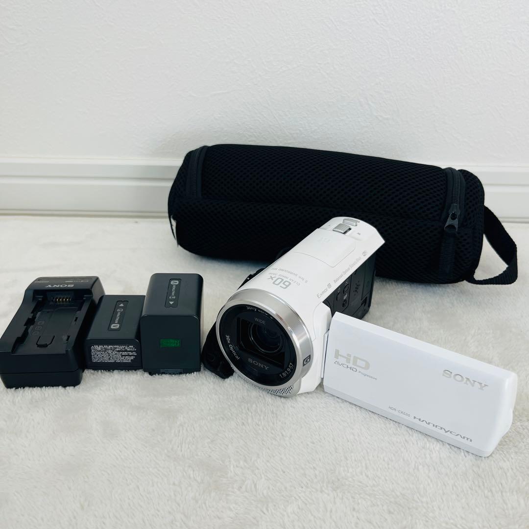 SONY HDR-CX680 ビデオカメラ 本体（バッグ、予備バッテリ）