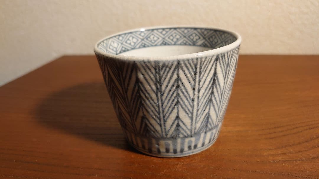 古伊万里　伊万里　蕎麦猪口　そば猪口　矢じり文　江戸期　蔵出し　1客