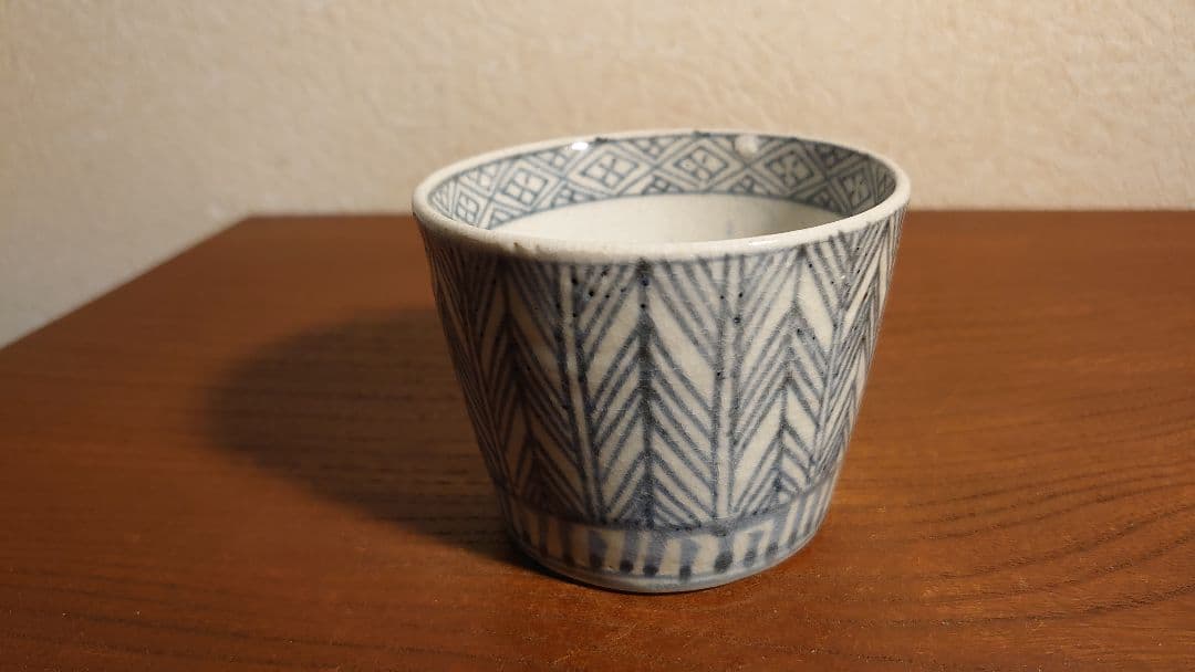 古伊万里　伊万里　蕎麦猪口　そば猪口　矢じり文　江戸期　蔵出し　1客