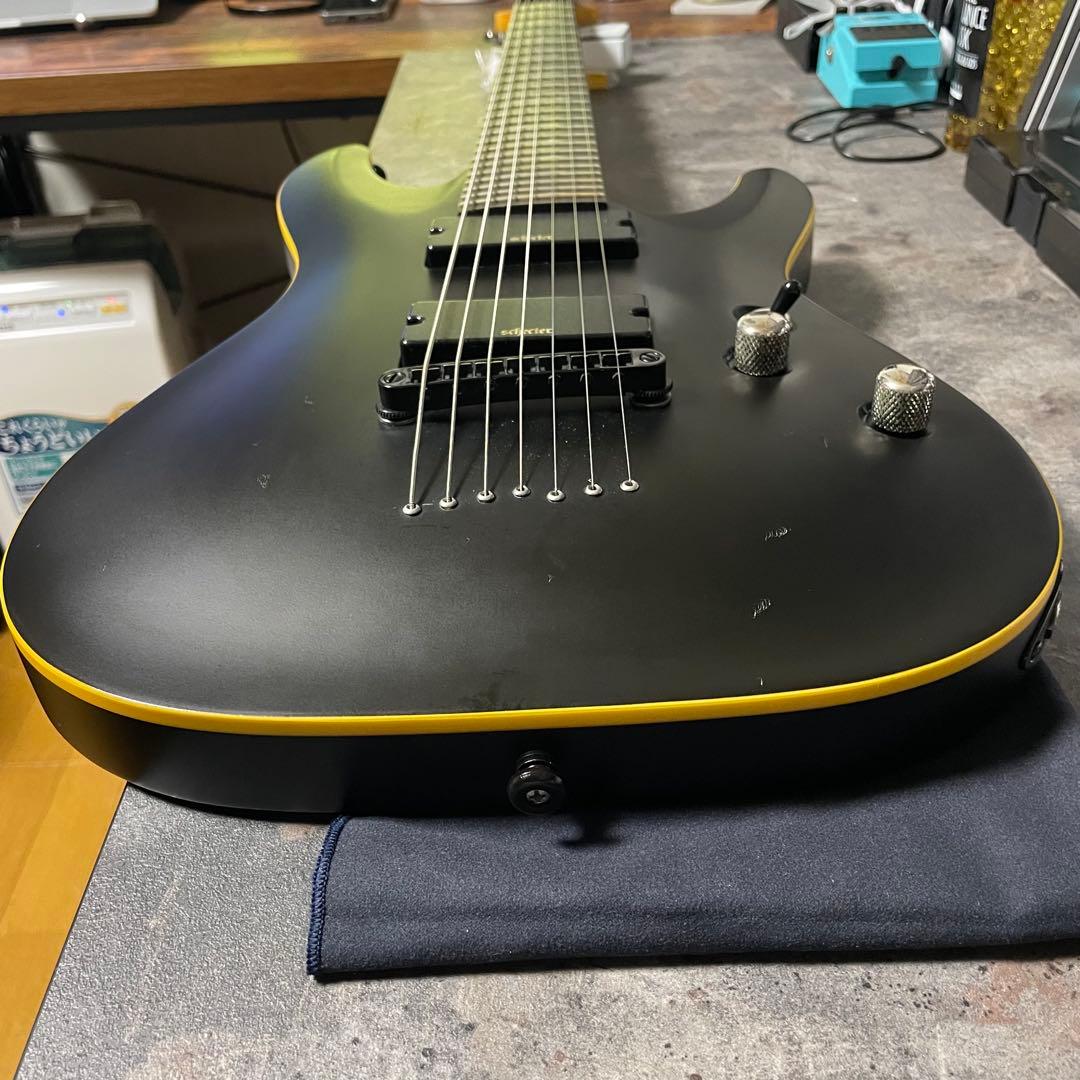 Schecter demon series 7弦　ブラック　エレキギター