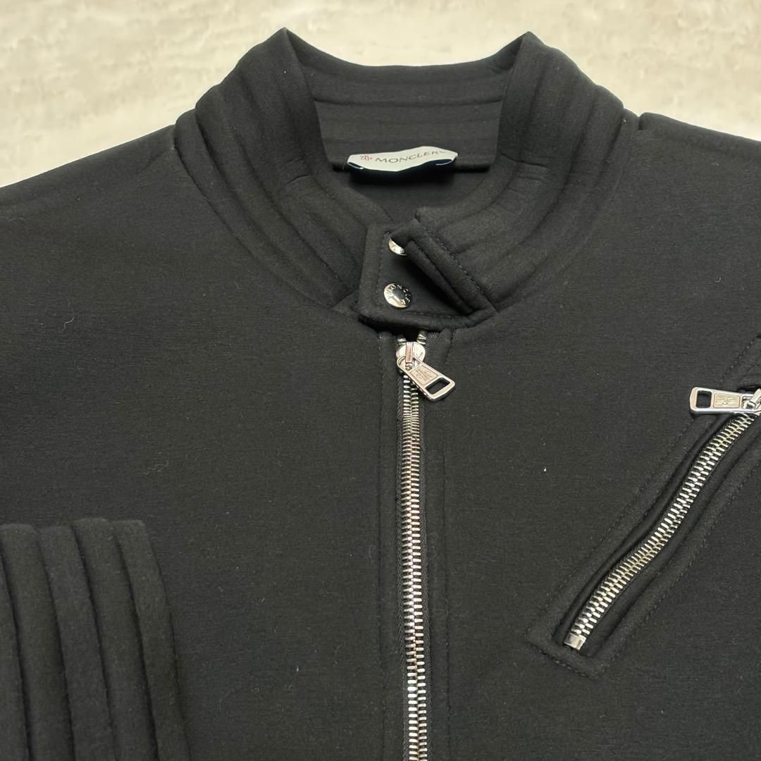 （美品）MONCLER　黒　シングルライダースジャケット 　L