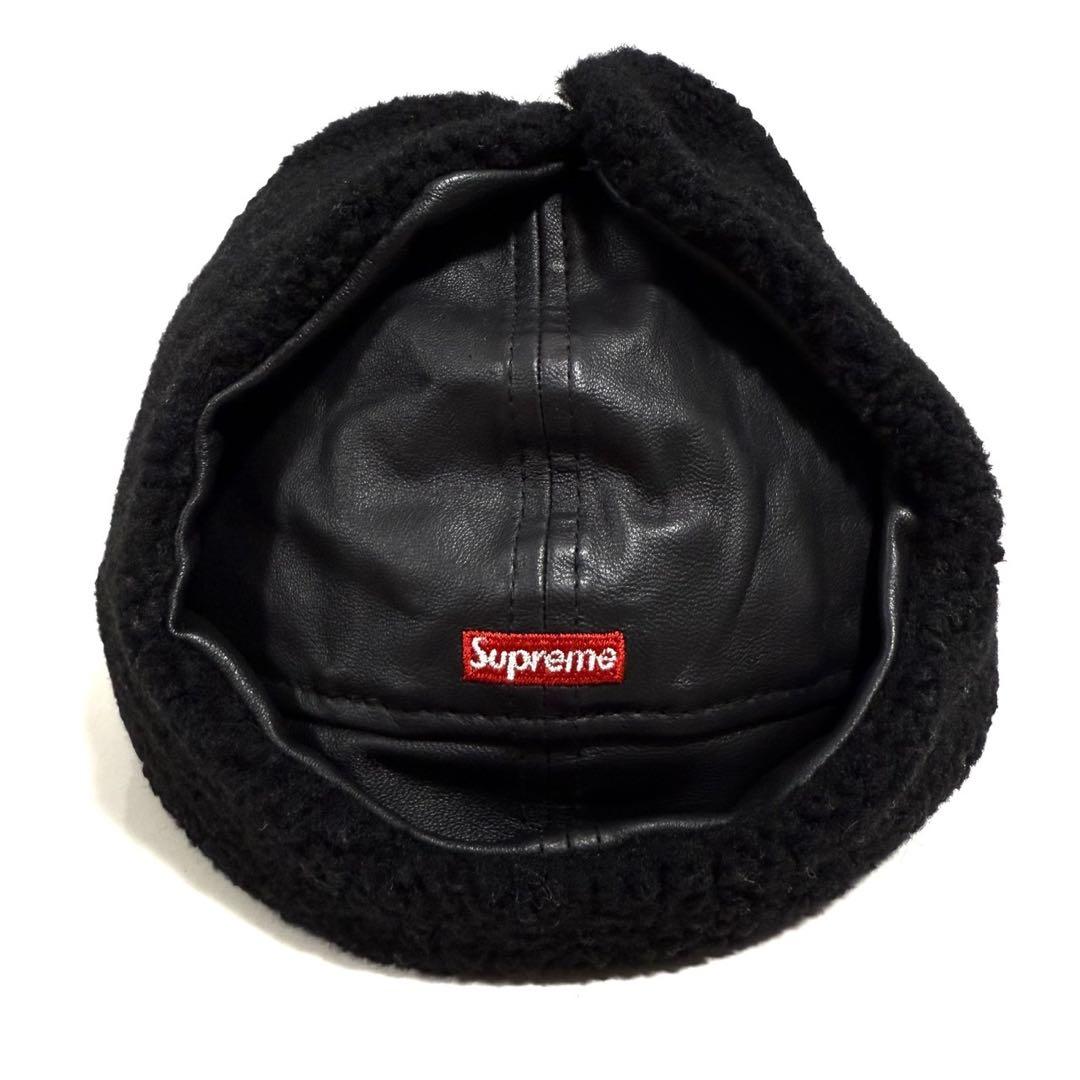 Supreme New Era レザー耳当てキャップ ボックスロゴ 7 1/2