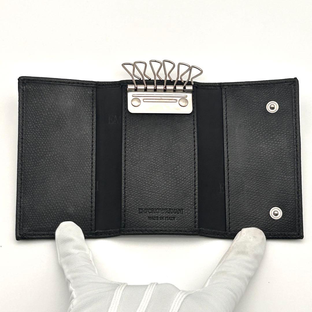 美品✨ EMPORIO ARMANI アルマーニ 6連 キーケース ブラック