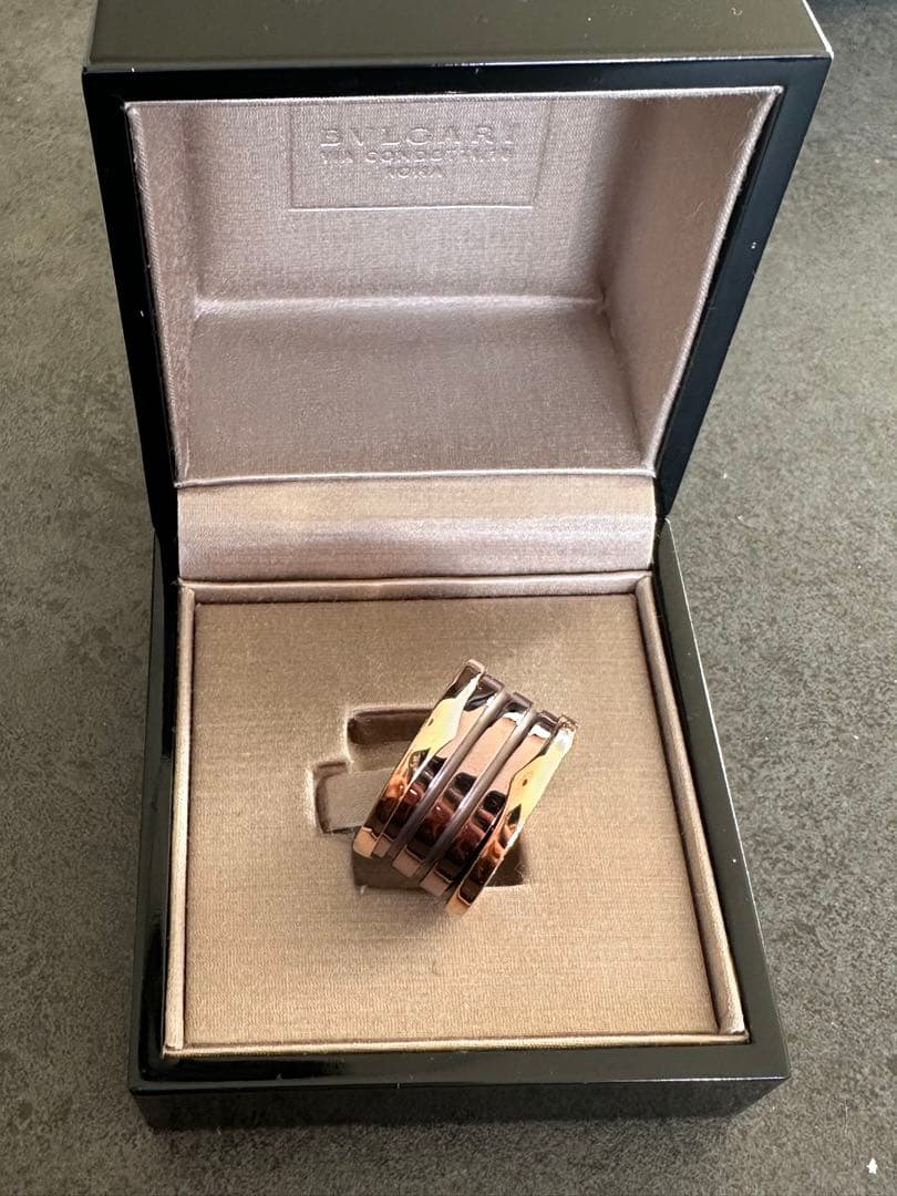 極美品 ブルガリ BVLGARI 4バンド ローマ リング K18 PG 52