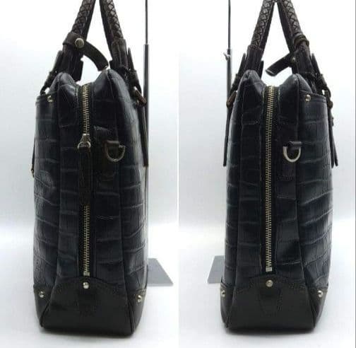 kiefer neu ブリーフケース クロコダイル型押し エンボス 男女兼用