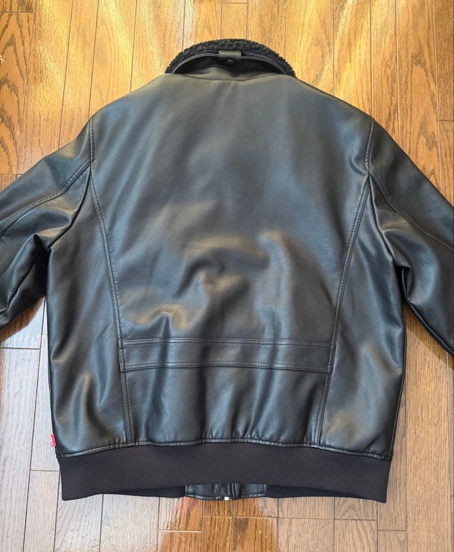 Levi'sレザー ボンバージャケット ブラック メンズ