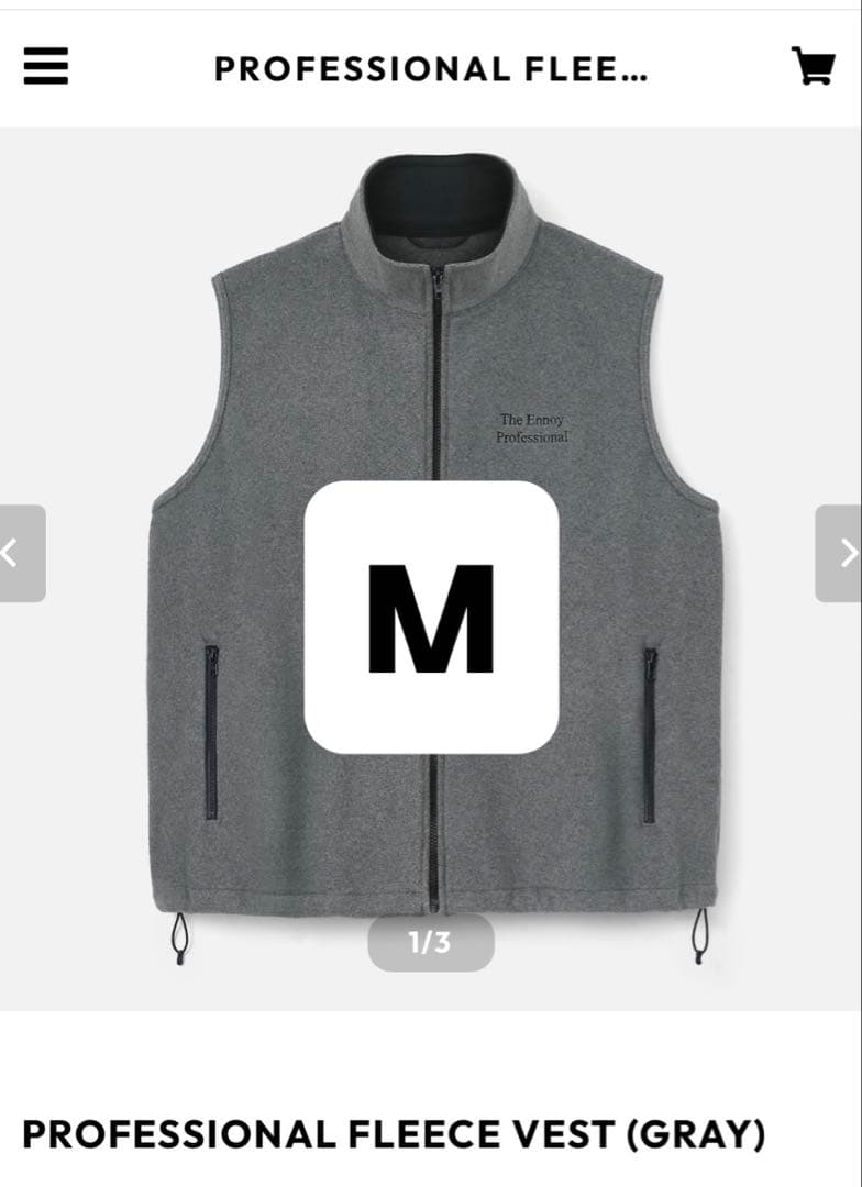 《Mサイズ》ennoyエンノイPROFESSIONAL FLEECE VEST