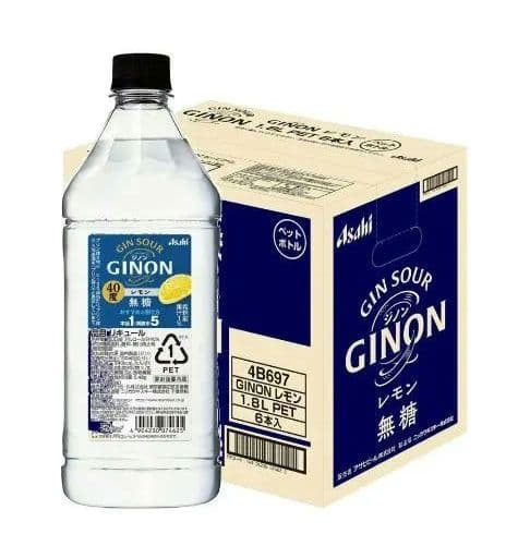 Asahi GINON(ジノン) レモン40度 リキュール1800ml×5本