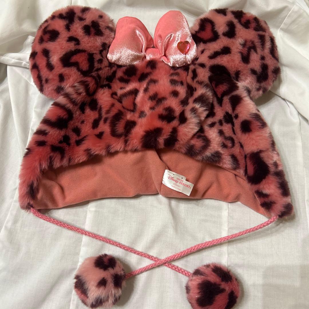 ディズニー ファンキャップ ヒョウ柄 ミニー