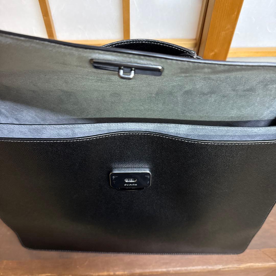 coach コーチ ビジネスバッグ ブリーフケース 本革 黒 ブラック メンズ