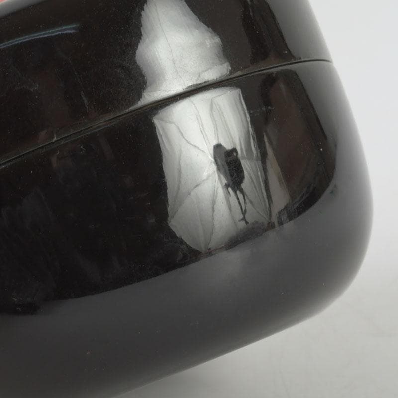 茶道具　越前塗師　中出松峰作　八雲塗　柳蒔絵　平棗　共箱　V　9643