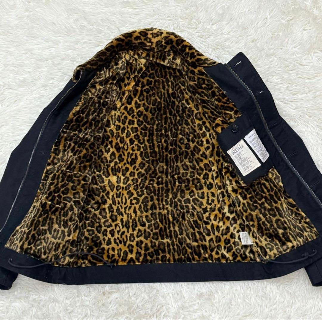 WACKO MARIA　ワコマリア　デッキジャケット　レオパード　M　黒