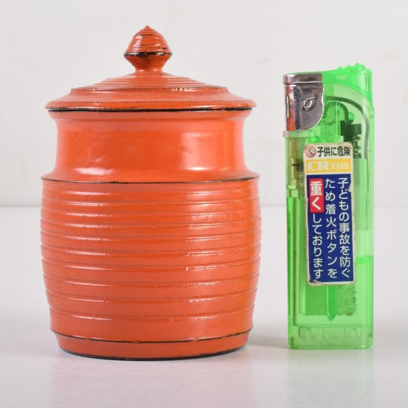 茶道具　根來塗　蓋物　茶入　在銘　共箱　V　7140