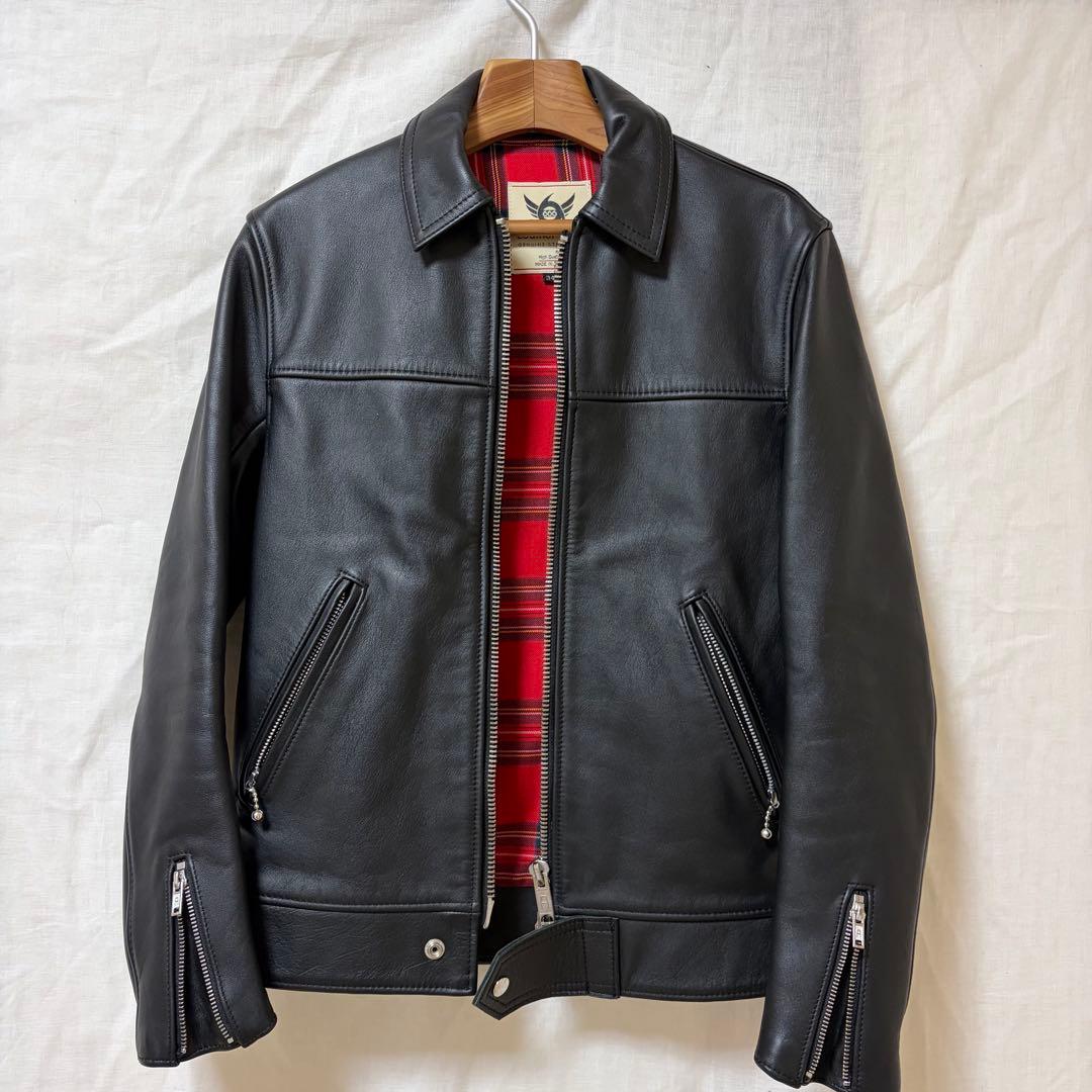 【日本製】666 ライダース　LJM-9TF ブラック　34 赤タータン