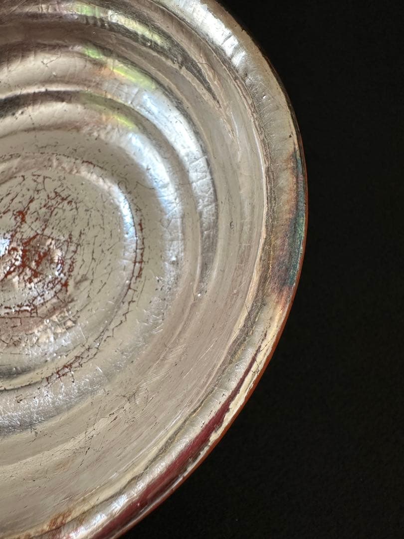 茶道具　京焼　楽入 造　嶋台茶碗　金銀一双　赤楽　共箱