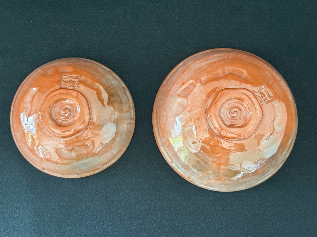 茶道具　京焼　楽入 造　嶋台茶碗　金銀一双　赤楽　共箱