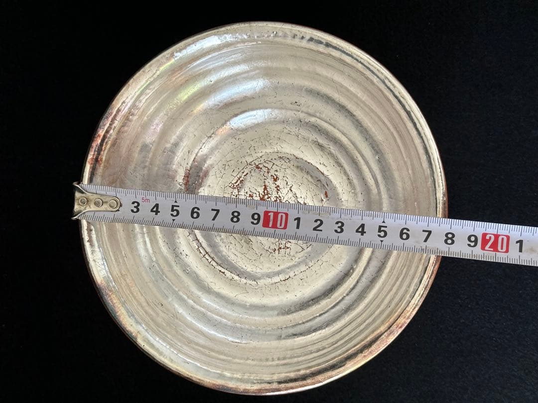 茶道具　京焼　楽入 造　嶋台茶碗　金銀一双　赤楽　共箱