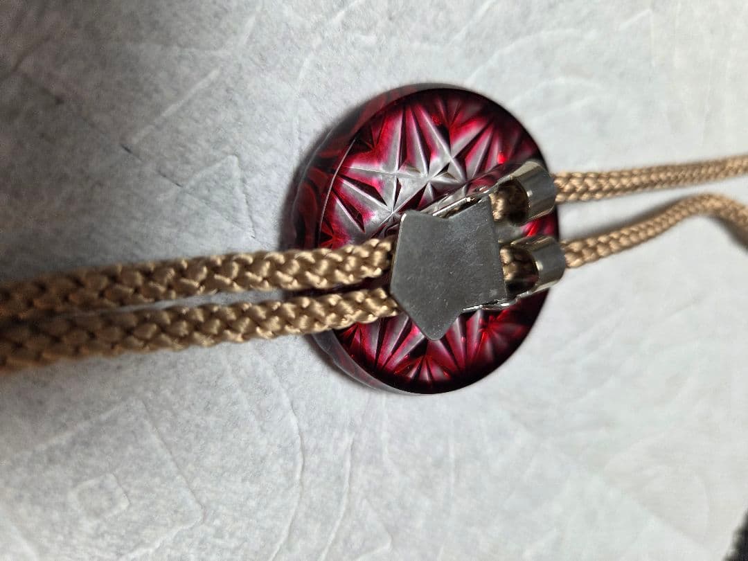 創作　島津　薩摩切子 色被ガラス　ループタイ