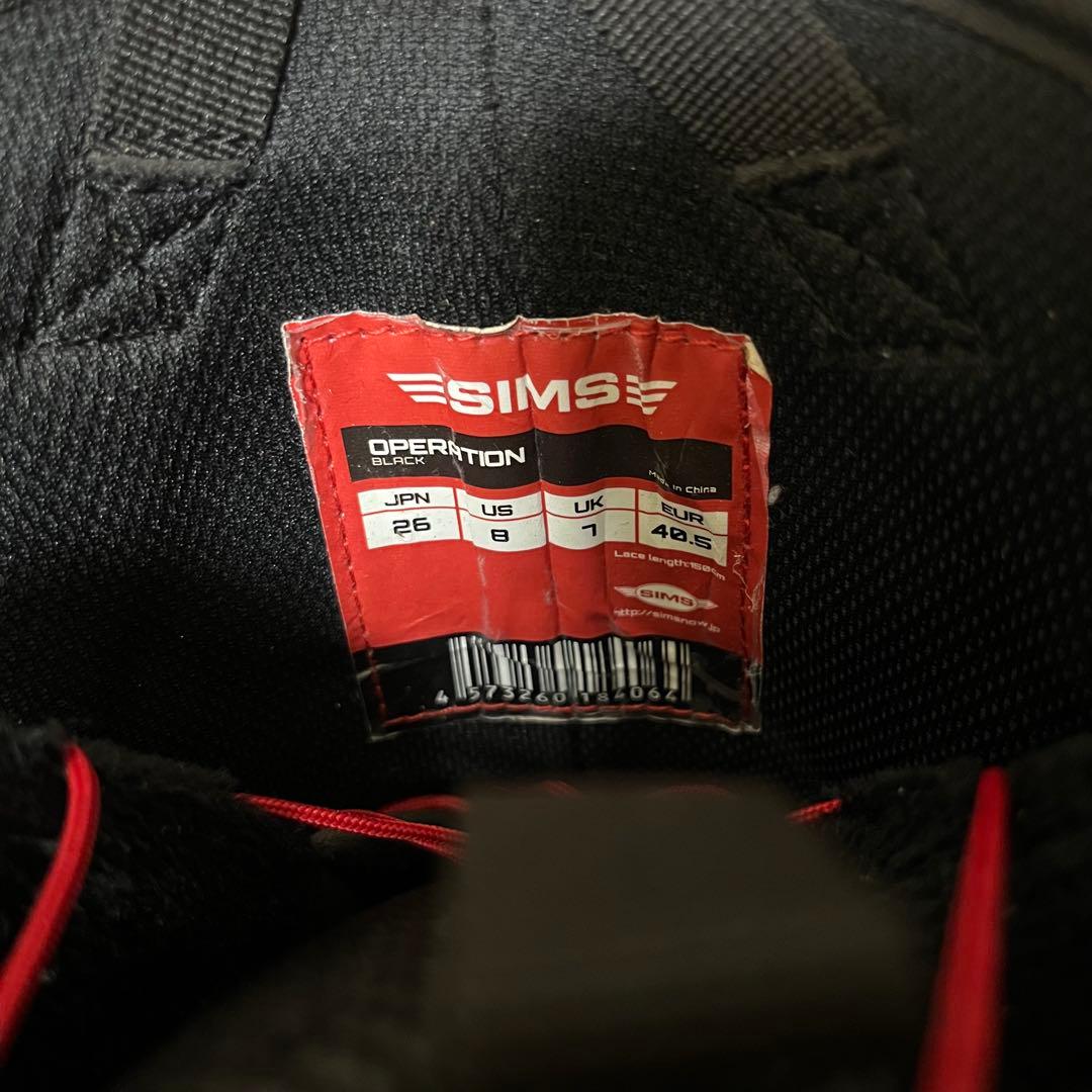SIMS BOA オペレーション スノーボード ブーツ ブラック 26cm