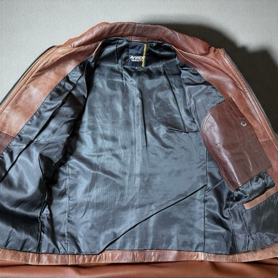 AVIREX★M ライダースジャケット レザージャケット シングル