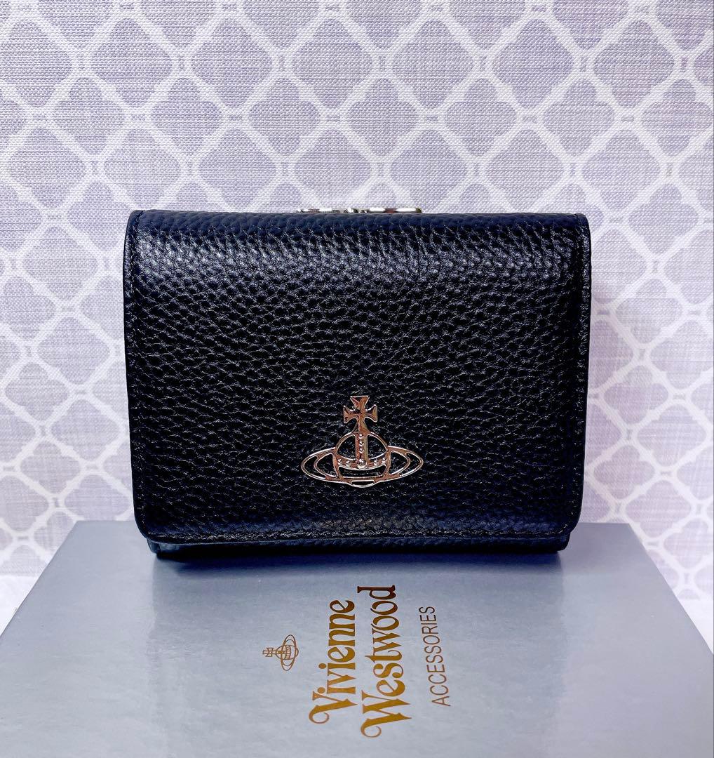 【最新✨️ショッパー付】新品 ヴィヴィアン・ウエストウッド　三折り財布 黒
