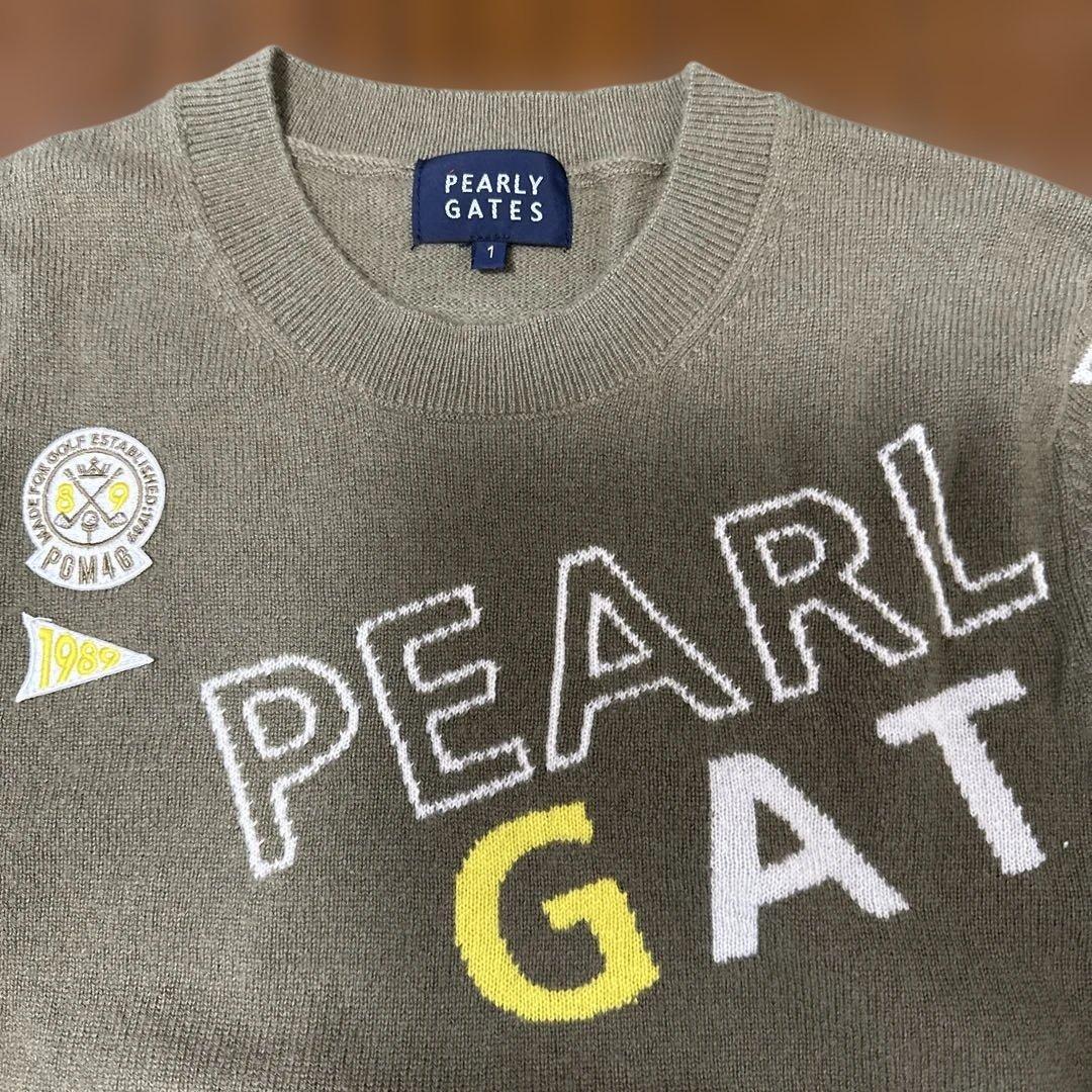 PEARLY GATES ロゴ刺繍 ニットセーター
