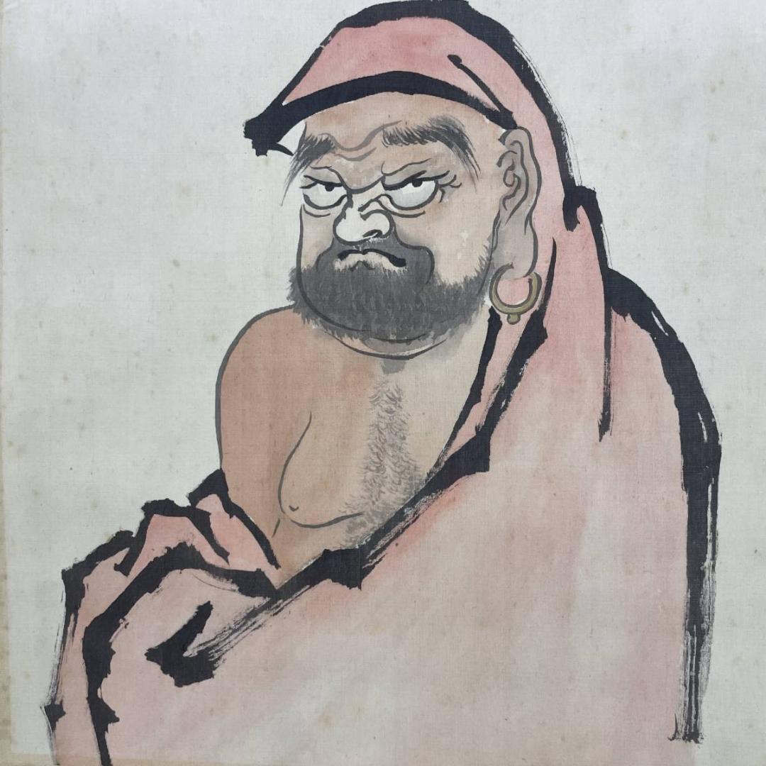 不詳/作者不明/人物図/達磨図/布袋屋掛軸A-186