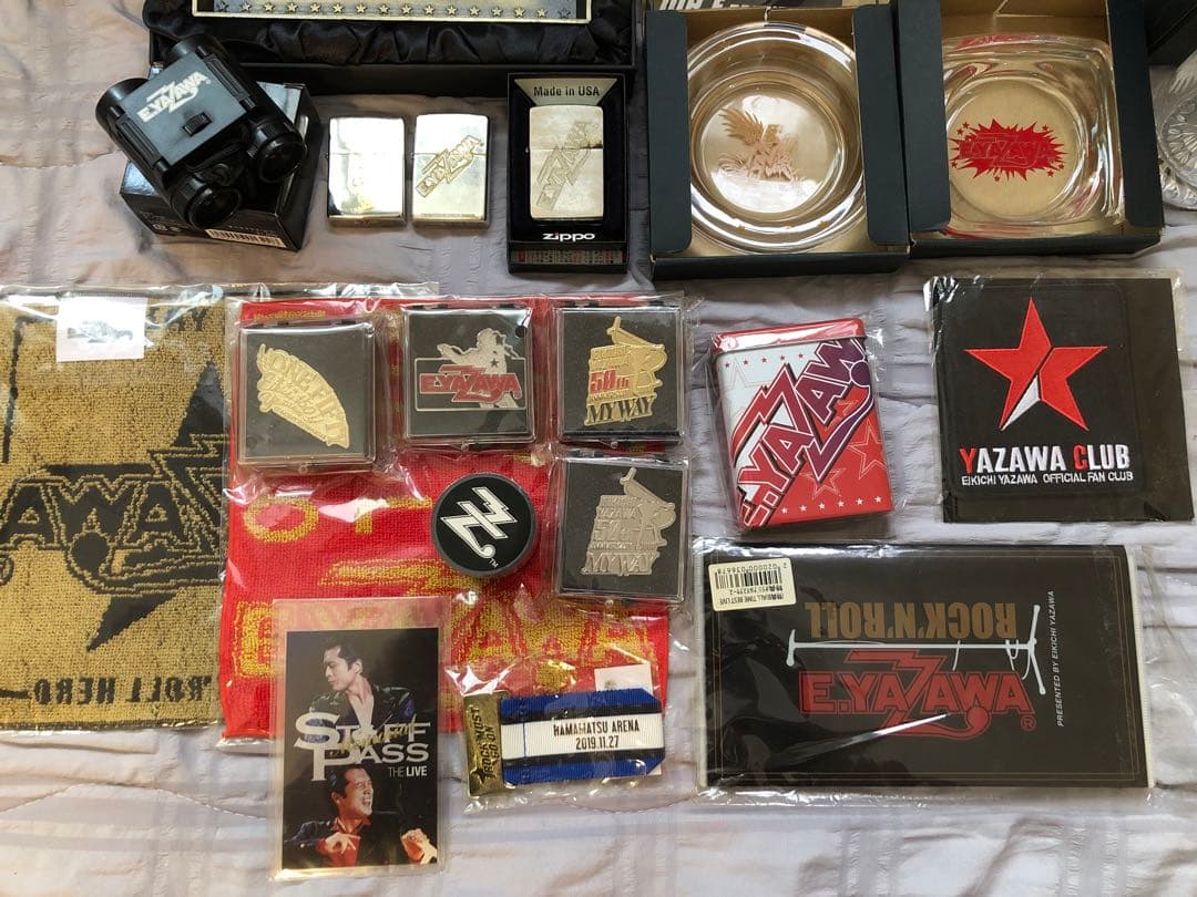 矢沢永吉 オリジナルグッズまとめ売り ジッポ ライター ピンバッジ キーホルダー