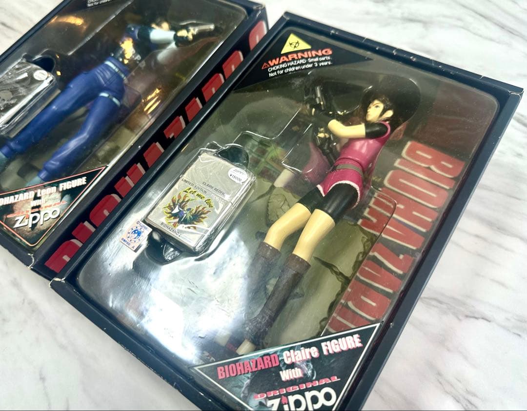 【未使用】【入手困難】BIOHAZARD2 ZIPPO付きフィギュア2体セット