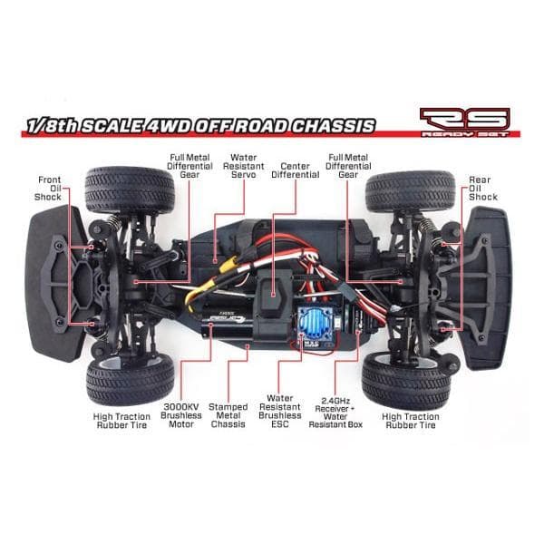 ポルシェ959 電動RCカー 1/8 4WD M48S