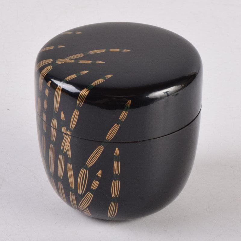 茶道具　吉田一峰作　木賊蒔絵　大棗　即中斉好　共箱　V　8458