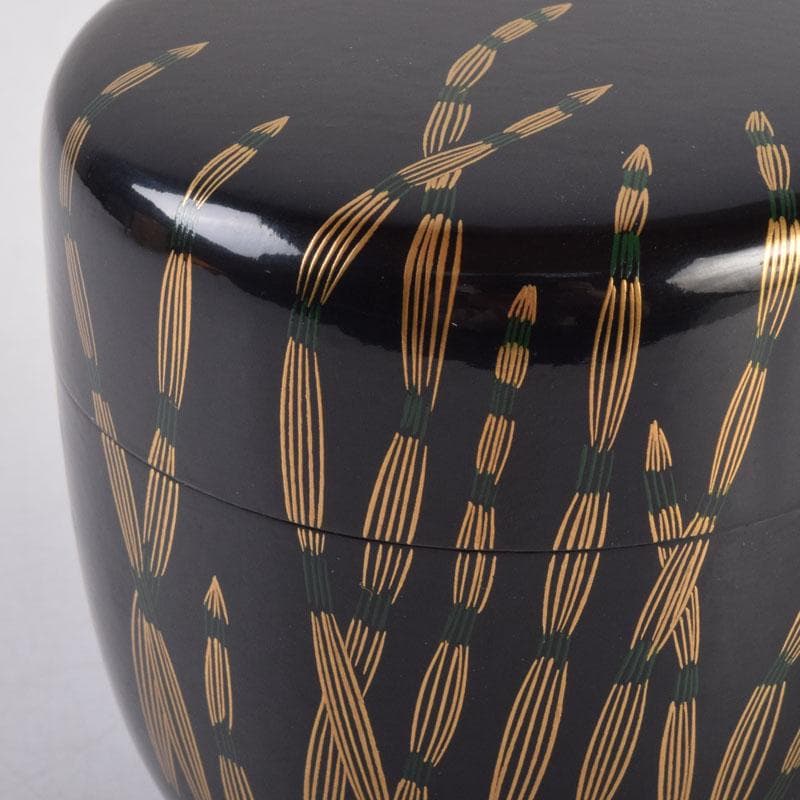 茶道具　吉田一峰作　木賊蒔絵　大棗　即中斉好　共箱　V　8458