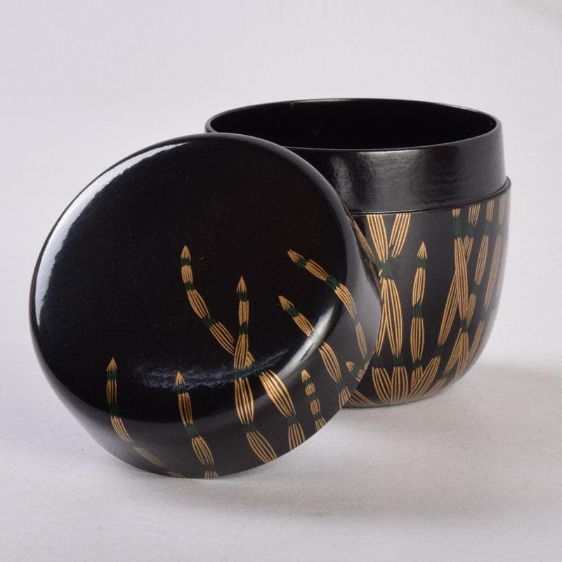 茶道具　吉田一峰作　木賊蒔絵　大棗　即中斉好　共箱　V　8458