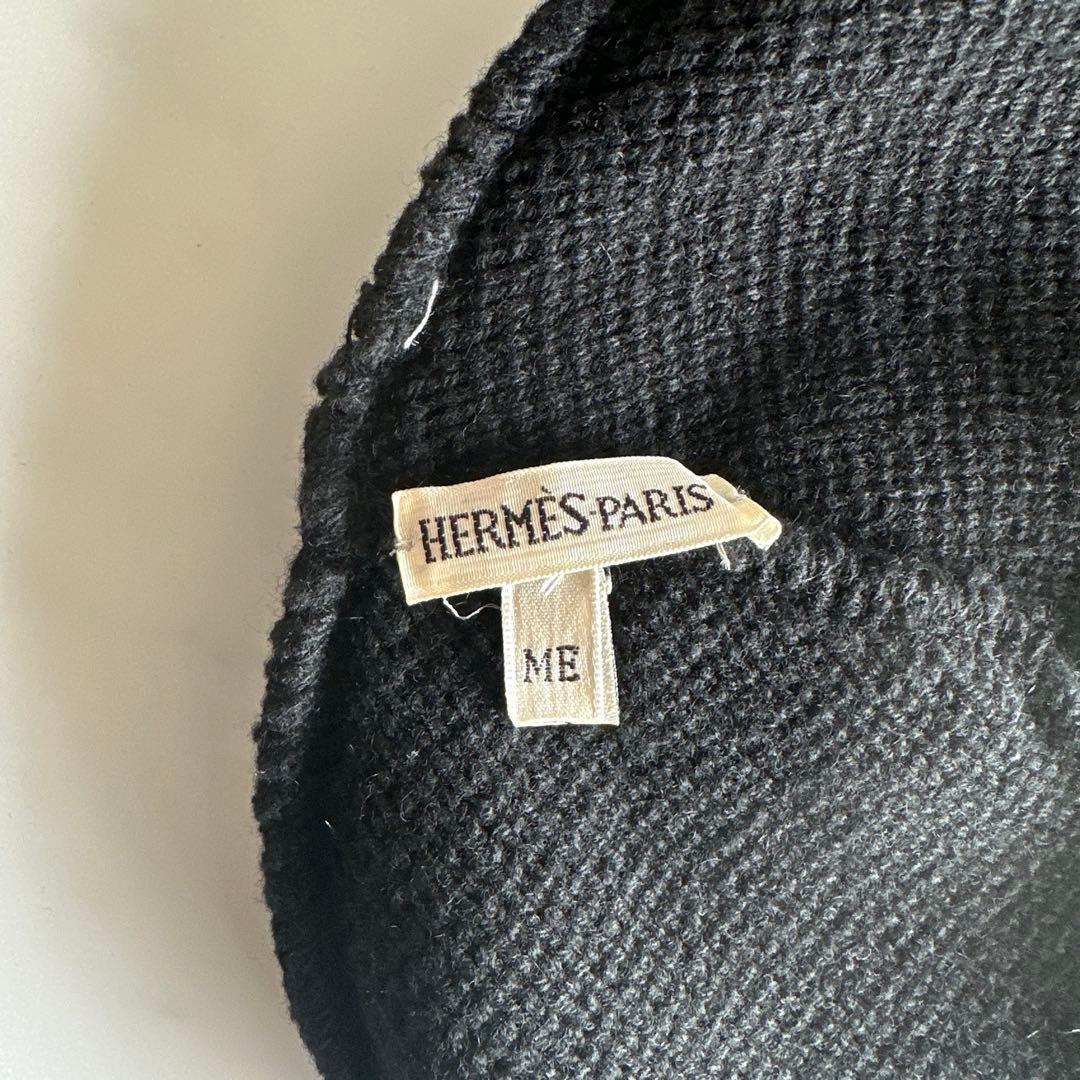 【みい様限定】HERMES カシミア　ニット帽 ブラック・グレー ME