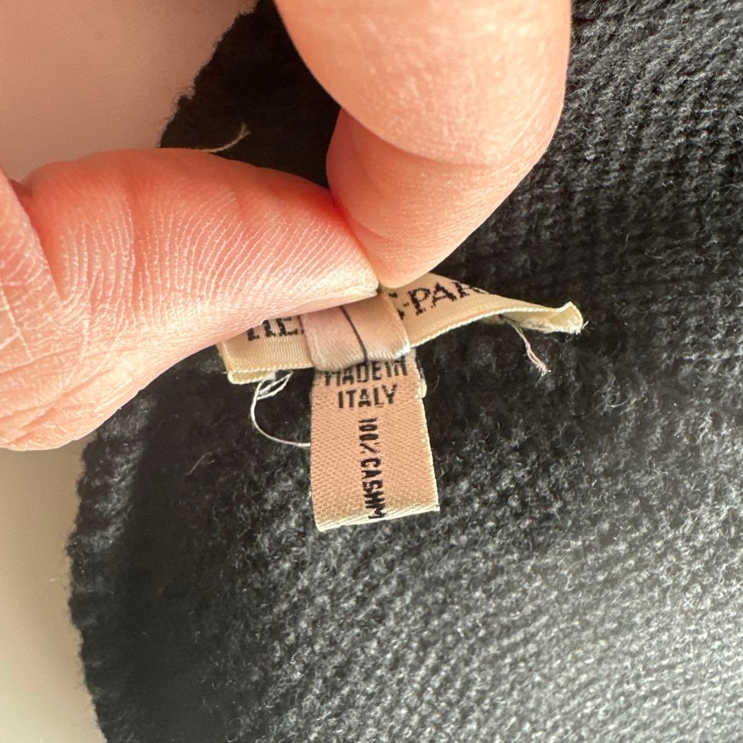 【みい様限定】HERMES カシミア　ニット帽 ブラック・グレー ME
