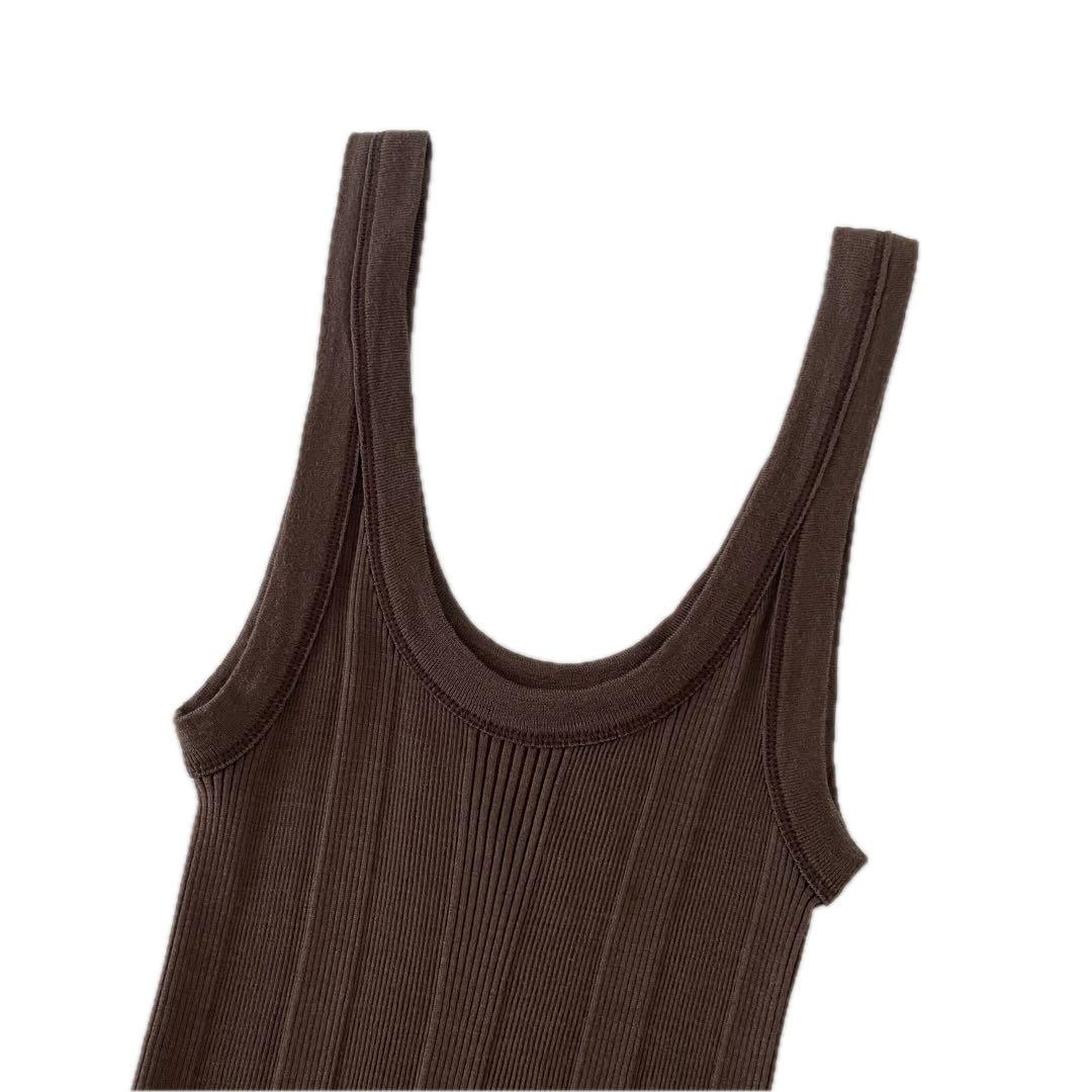 未使用 Chaosカオス シルクマルドウタンクトップ ダークブラウン
