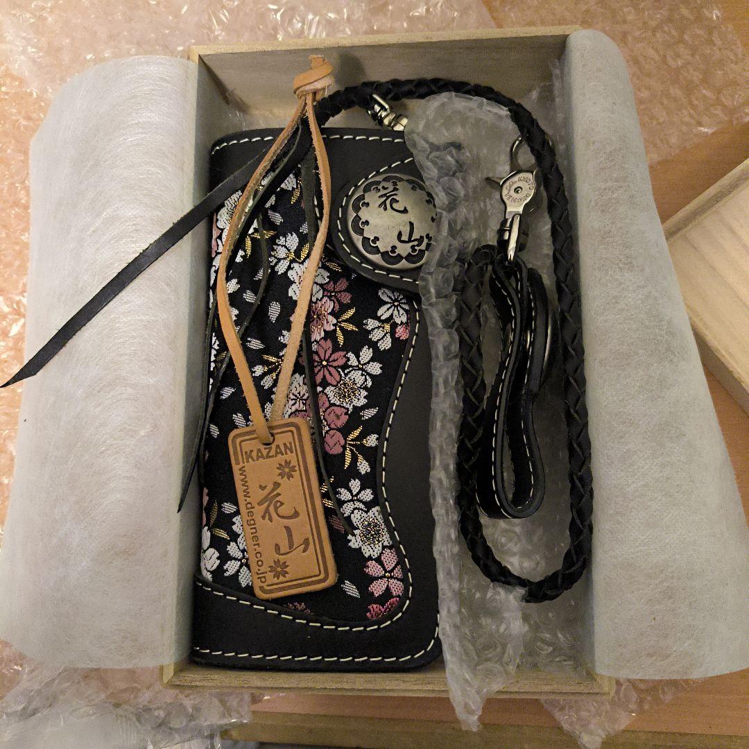 極美品　花山　デグナー　レザーウォレット長財布　京桜