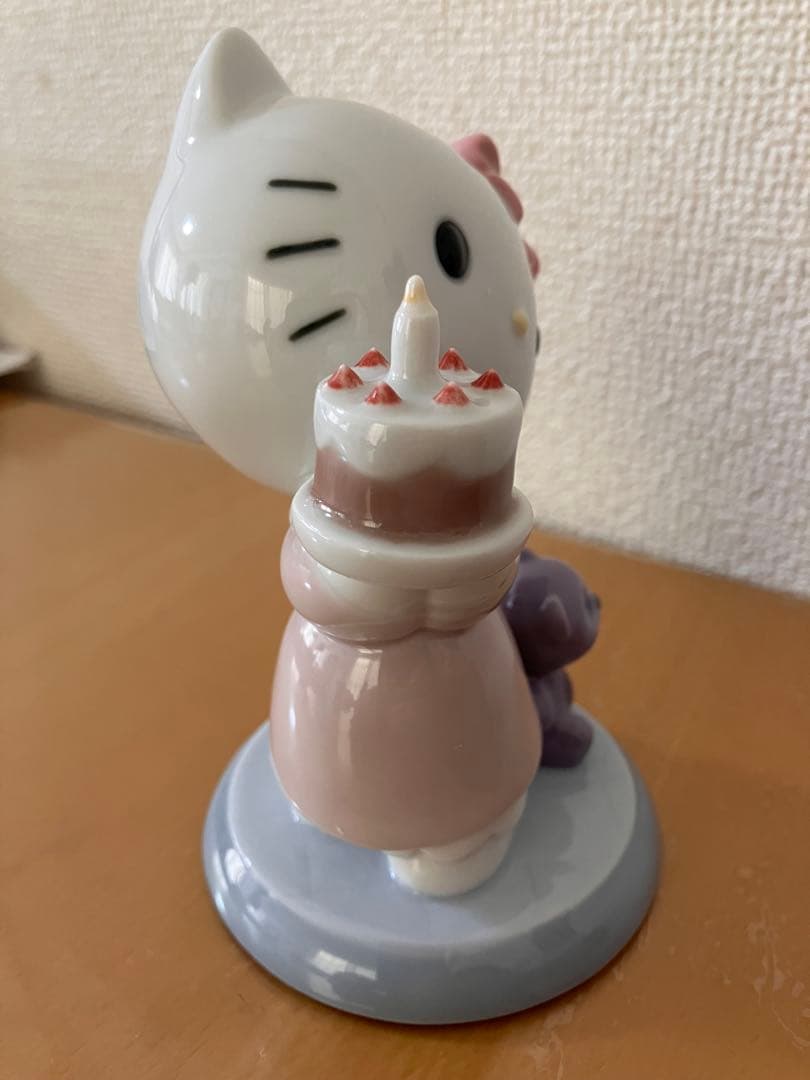 【レア】NAO ハローキティ 陶器 置物　ケーキ＆テディベア