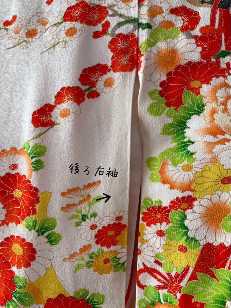 七五三　３歳　正絹お着物セット　正絹被布　被布飾り付き