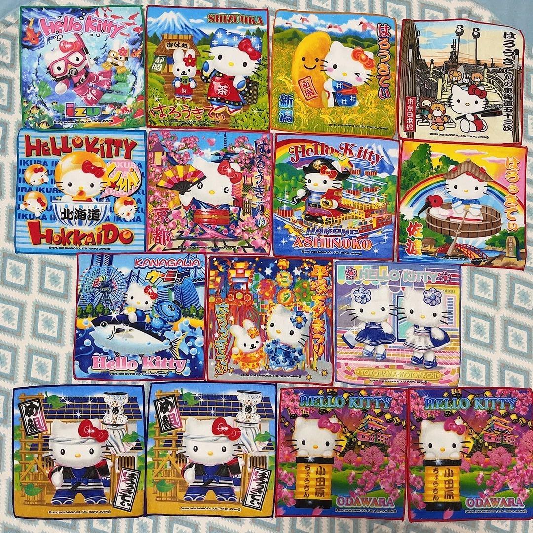 ハローキティ ご当地タオル まとめ売り 83枚！