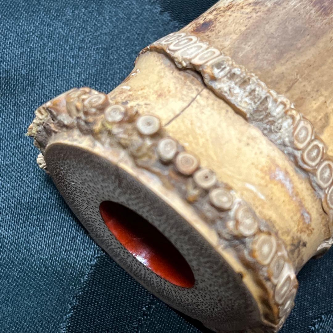 尺八 都山流 在銘 中継ぎ緩み無し 一尺九寸管 籐巻き 銀三線 未使用品