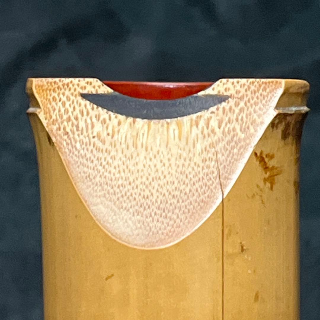 尺八 都山流 在銘 中継ぎ緩み無し 一尺九寸管 籐巻き 銀三線 未使用品